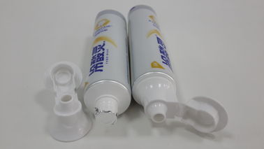 Matt Surface Design Empty Toothpaste Tubes With Smooth Balck Cap , Flexible Printing