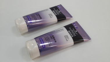 Shiny Aluminum Laminated Cosmetic Packaging Tubes White Fixed Flip On Cap 200ml