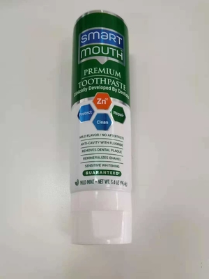 Flip Top 3.4oz 96.4g Toothpaste Packaging Laminated Plastic Tubes