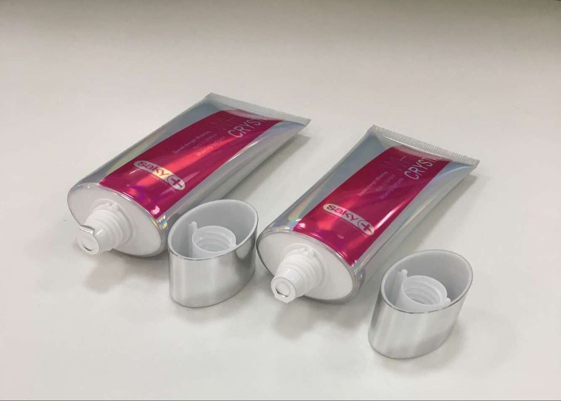 Holographic Coating Aluminum Barrier Flat Oval Toothpaste Tube Packaging