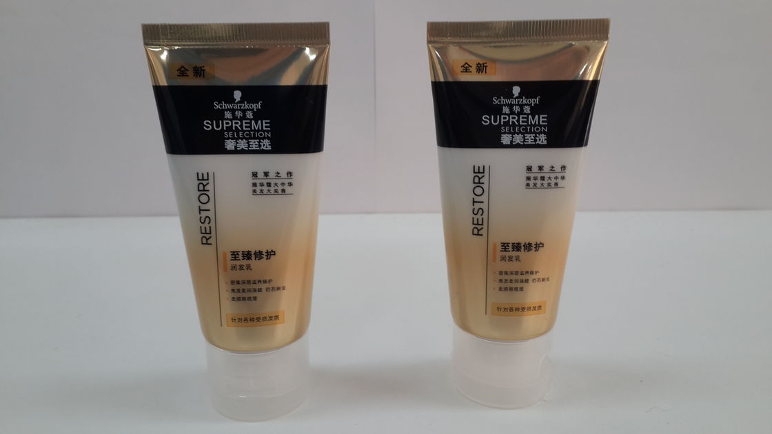 50 ML Flexible Clear Coating Cosmetic Packaging Tube Golden Effect Gradual Changing color Transparent Flip On Cap