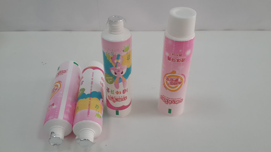 40g Soft Plastic Children Toothpaste Tooth Gel Tube Laminate packaging Hose with smooth flat cap