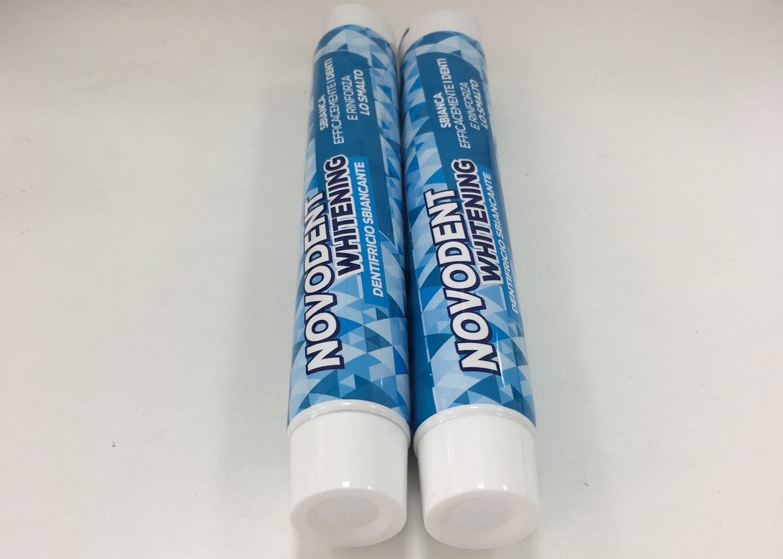 DIA 28 * 165.1mm Offset Printing Toothpaste Tube Laminated With Smooth Screw Cap