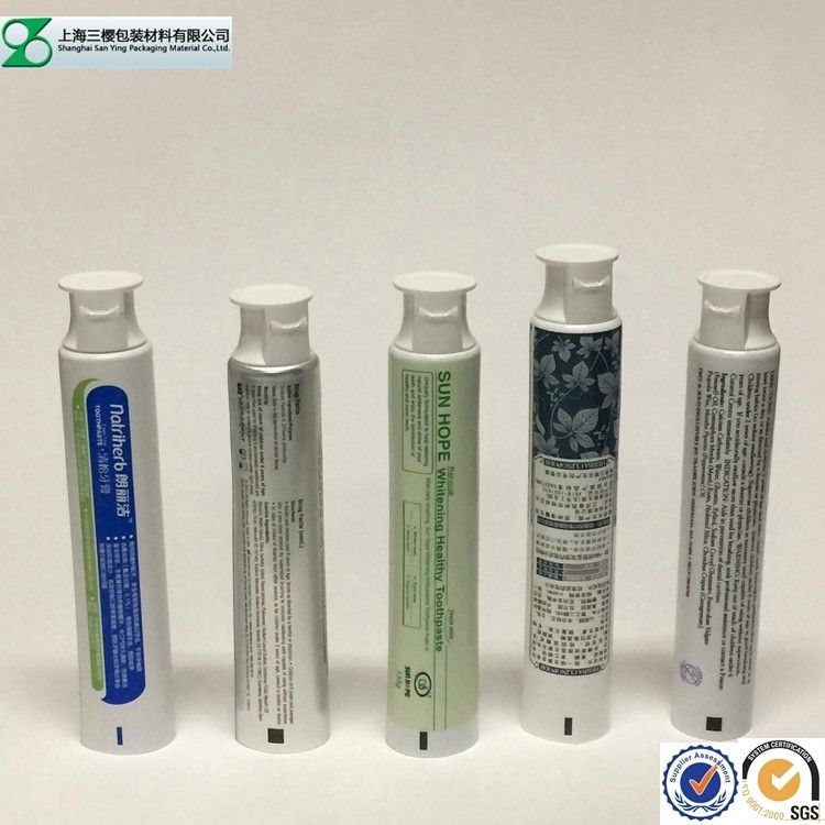 Toothpaste Container Cosmetic Tube , Glossy Squeeze Aluminum Plastic Laminated Tube